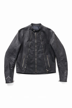 画像をギャラリービューアに読み込む, ierib Detachable Front Panel Jacket / Shiny Horse Leather (BLACK)