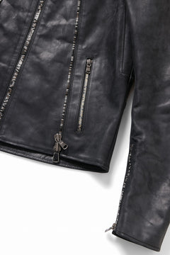 画像をギャラリービューアに読み込む, ierib Detachable Front Panel Jacket / Shiny Horse Leather (BLACK)