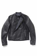 画像をギャラリービューアに読み込む, ierib Detachable Front Panel Jacket / Shiny Horse Leather (BLACK)