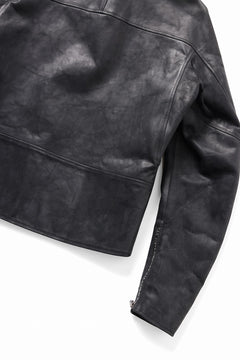 画像をギャラリービューアに読み込む, ierib Detachable Front Panel Jacket / Shiny Horse Leather (BLACK)