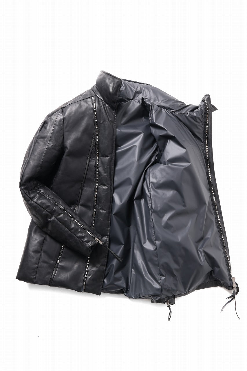 ierib Down Jacket / Horse Nubuck Leather (MATT BLACK)