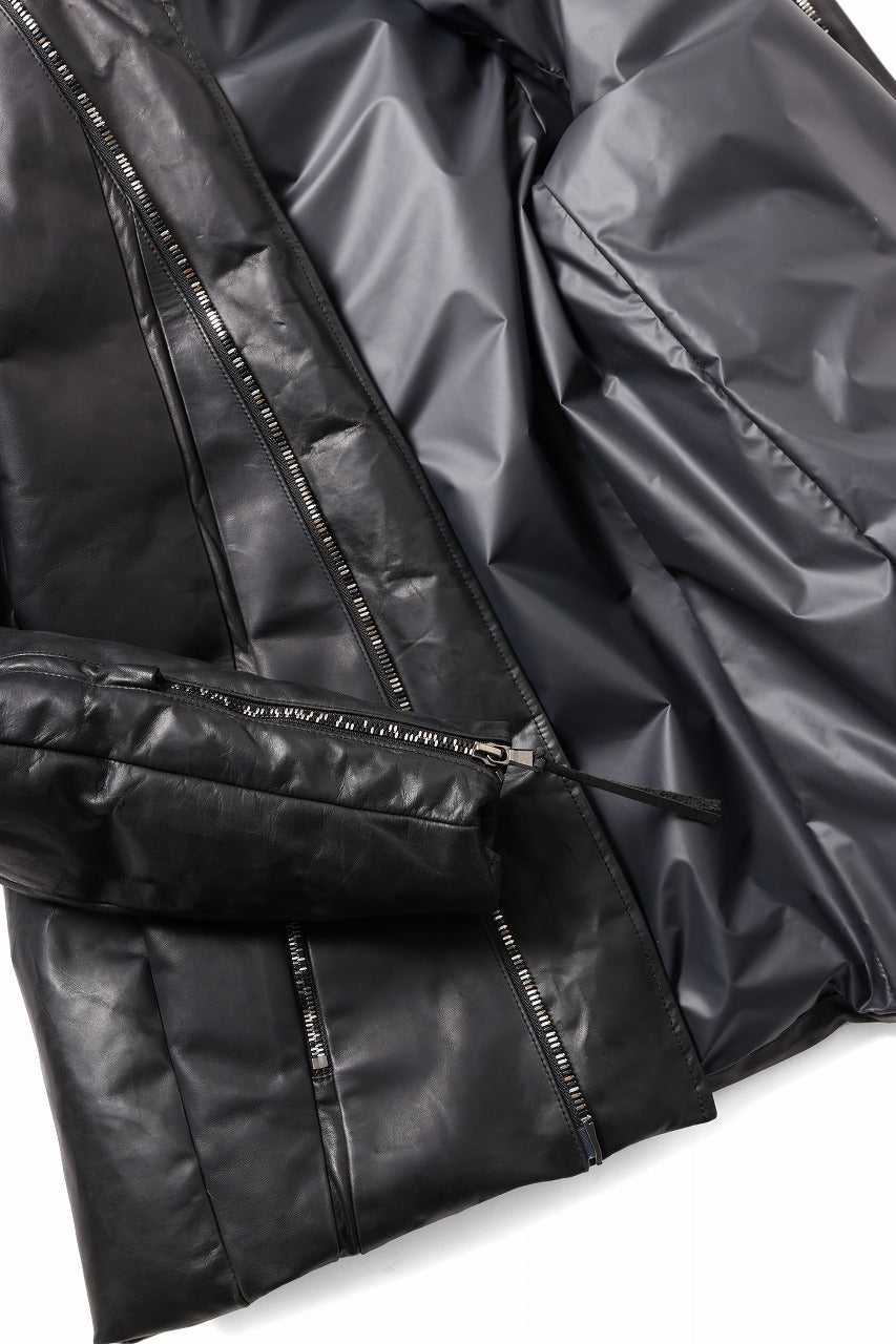 ierib Down Jacket / Horse Nubuck Leather (MATT BLACK)