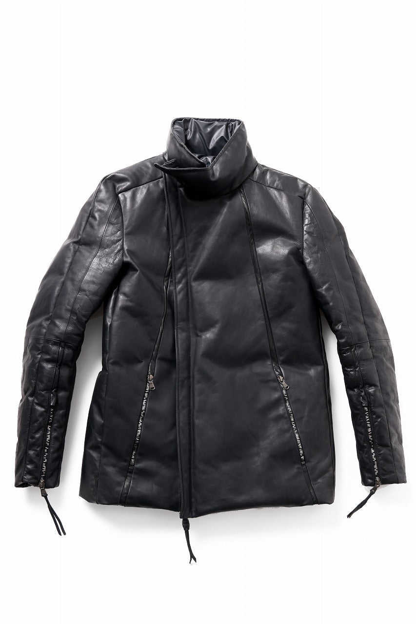 ierib Down Jacket / Horse Nubuck Leather (MATT BLACK)