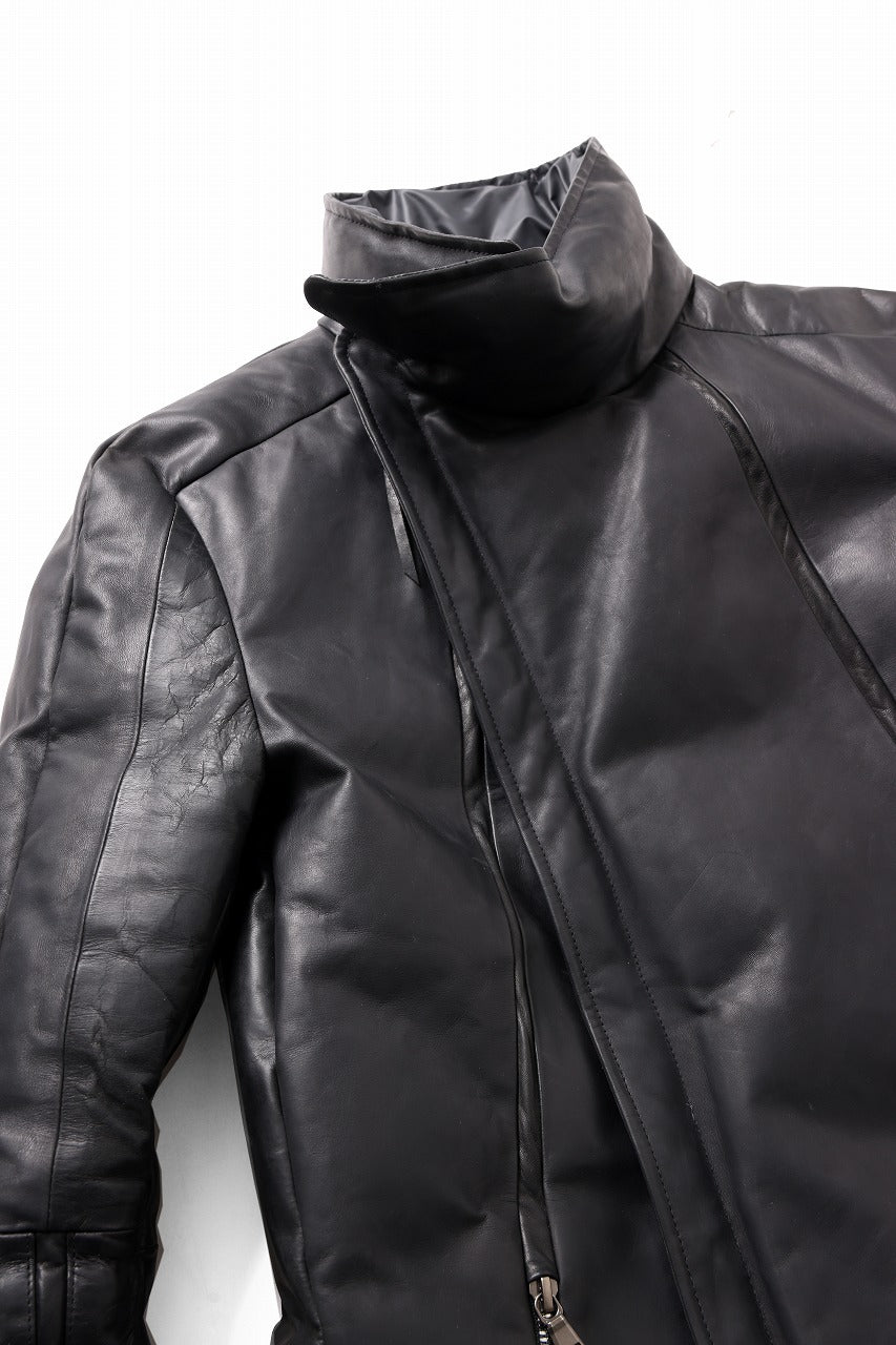 ierib Down Jacket / Horse Nubuck Leather (MATT BLACK)