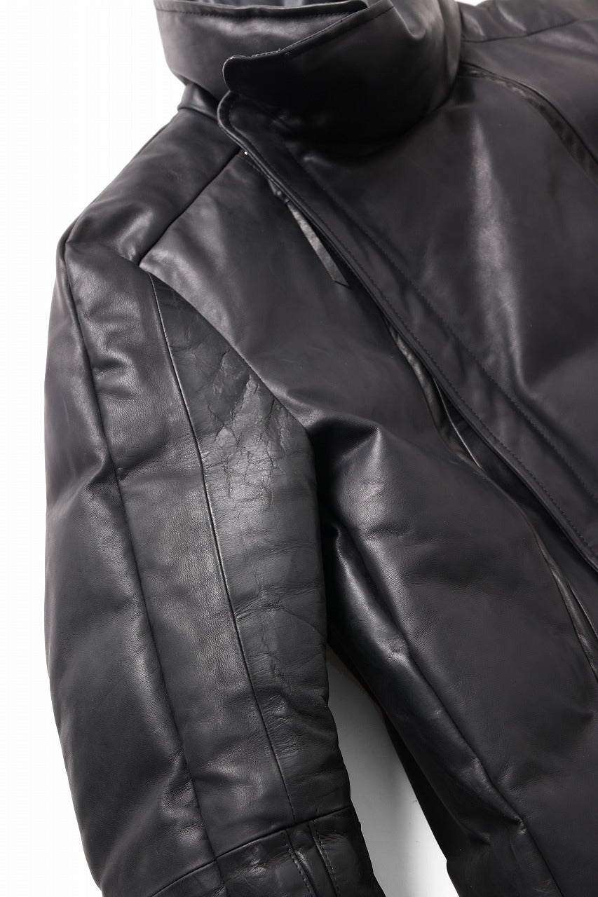 ierib Down Jacket / Horse Nubuck Leather (MATT BLACK)