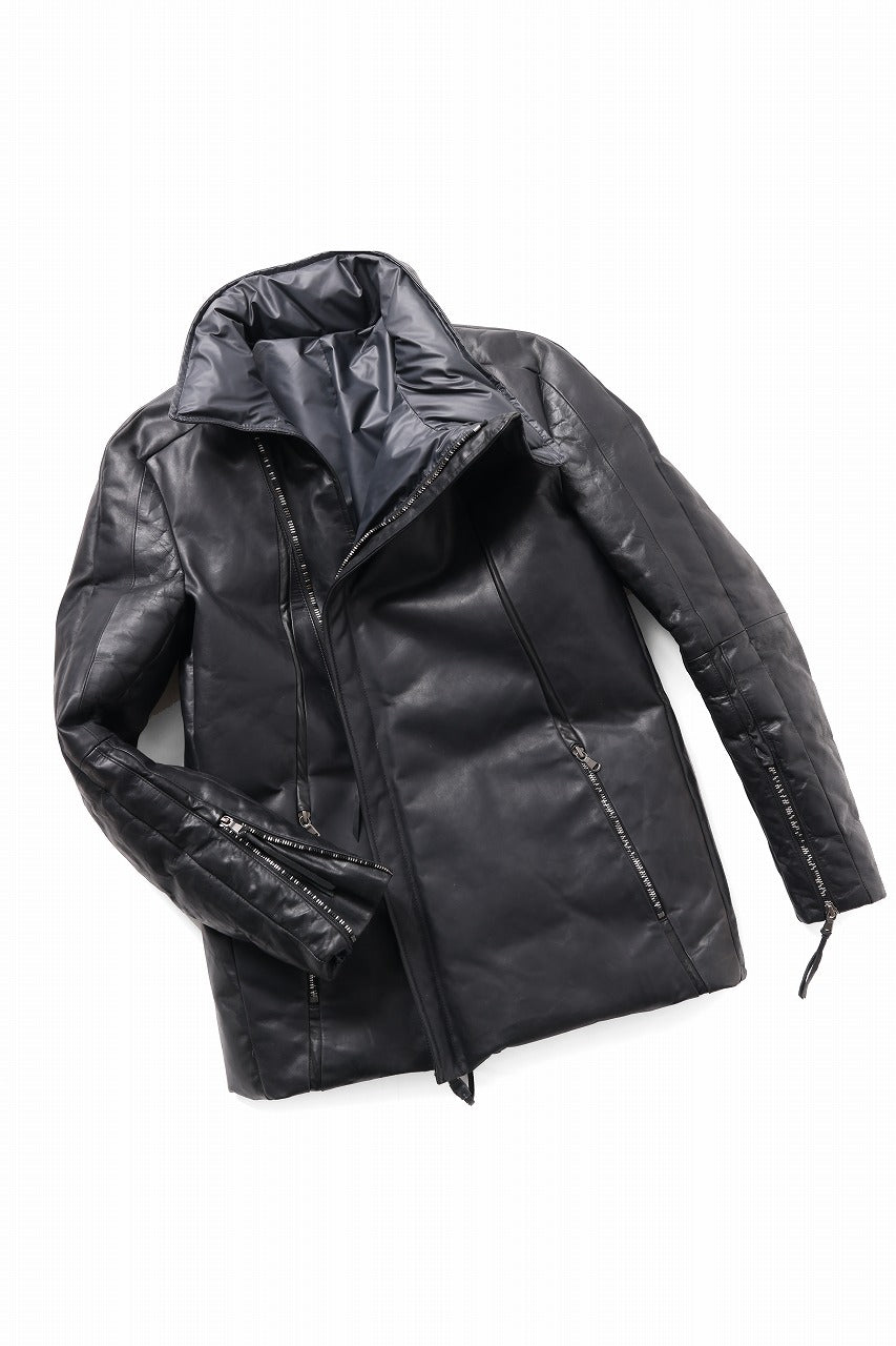 ierib Down Jacket / Horse Nubuck Leather (MATT BLACK)