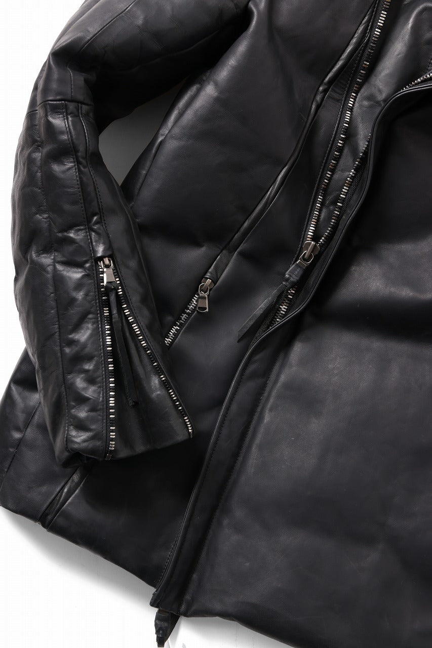 ierib Down Jacket / Horse Nubuck Leather (MATT BLACK)