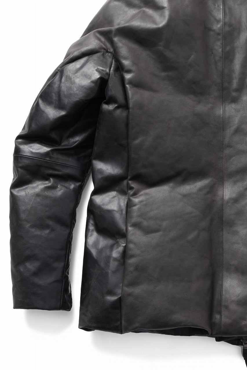 ierib Down Jacket / Horse Nubuck Leather (MATT BLACK)