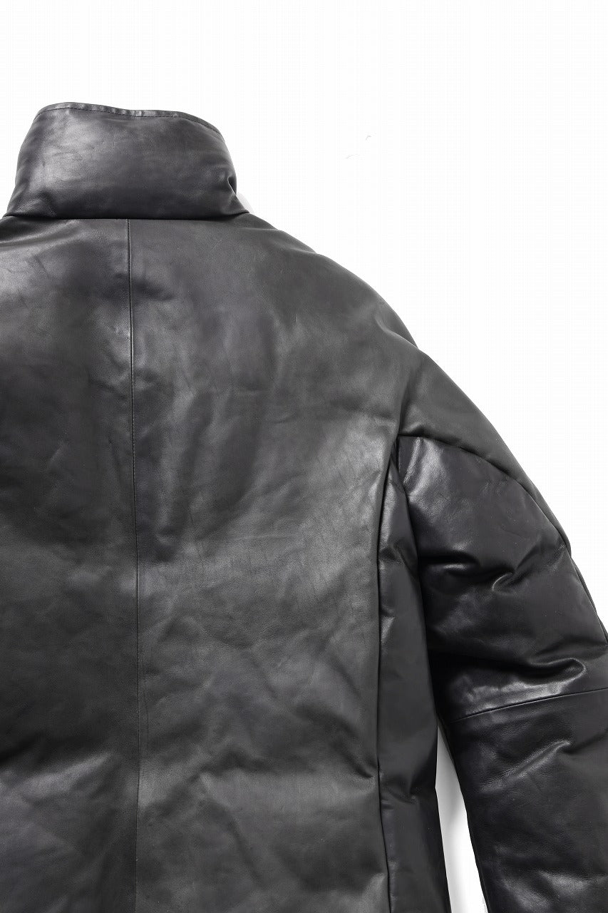 ierib Down Jacket / Horse Nubuck Leather (MATT BLACK)