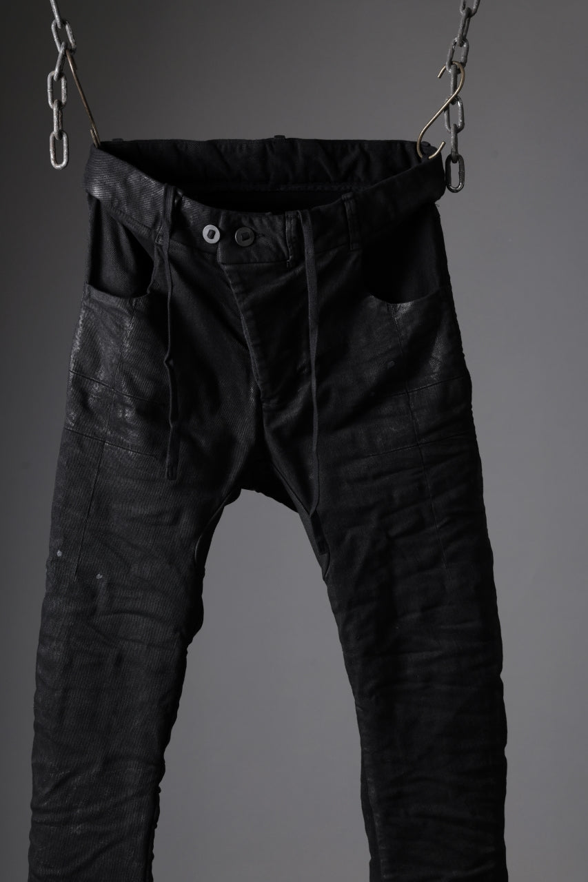 BORIS BIDJAN SABERI TIGHT FIT PANTS / VINYL COATED & NICKEL PRESSED & BODY MOLDED "P13.TF-F1939" (BLACK)