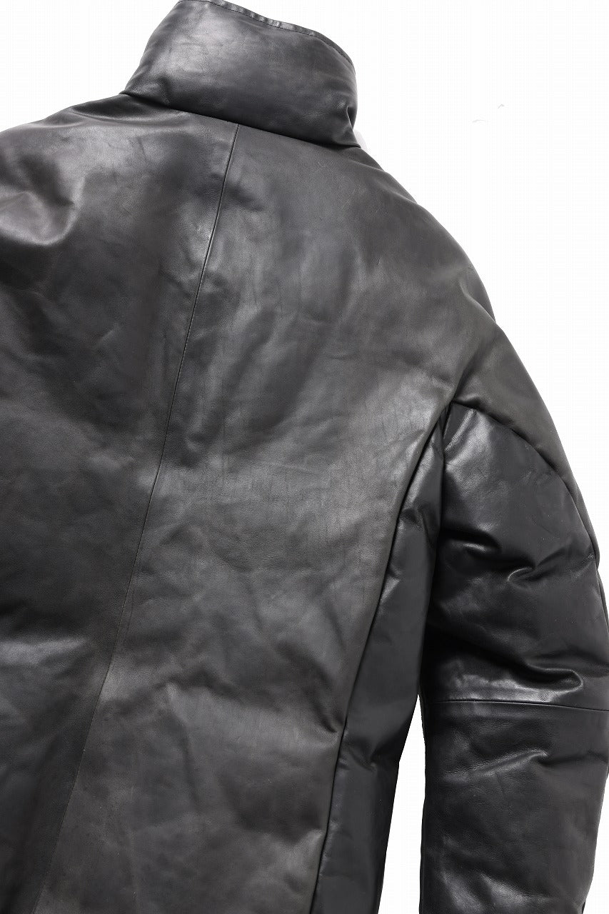 ierib Down Jacket / Horse Nubuck Leather (MATT BLACK)