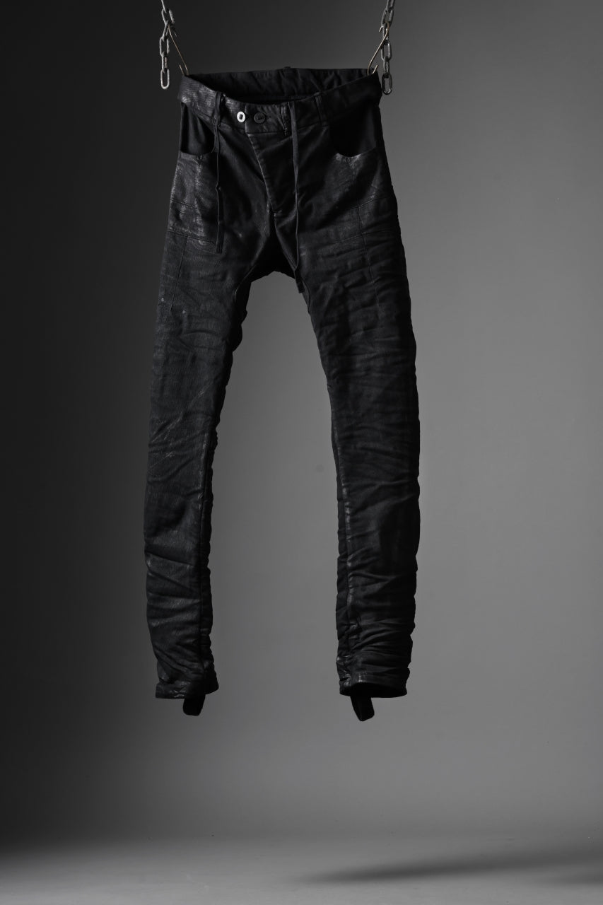 BORIS BIDJAN SABERI TIGHT FIT PANTS / VINYL COATED & NICKEL PRESSED & BODY MOLDED "P13.TF-F1939" (BLACK)