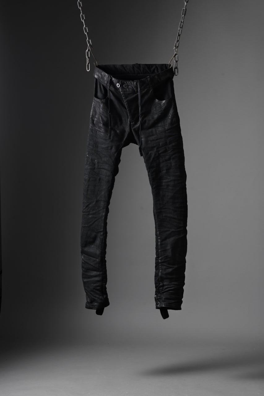 BORIS BIDJAN SABERI TIGHT FIT PANTS / VINYL COATED & NICKEL PRESSED & BODY MOLDED "P13.TF-F1939" (BLACK)