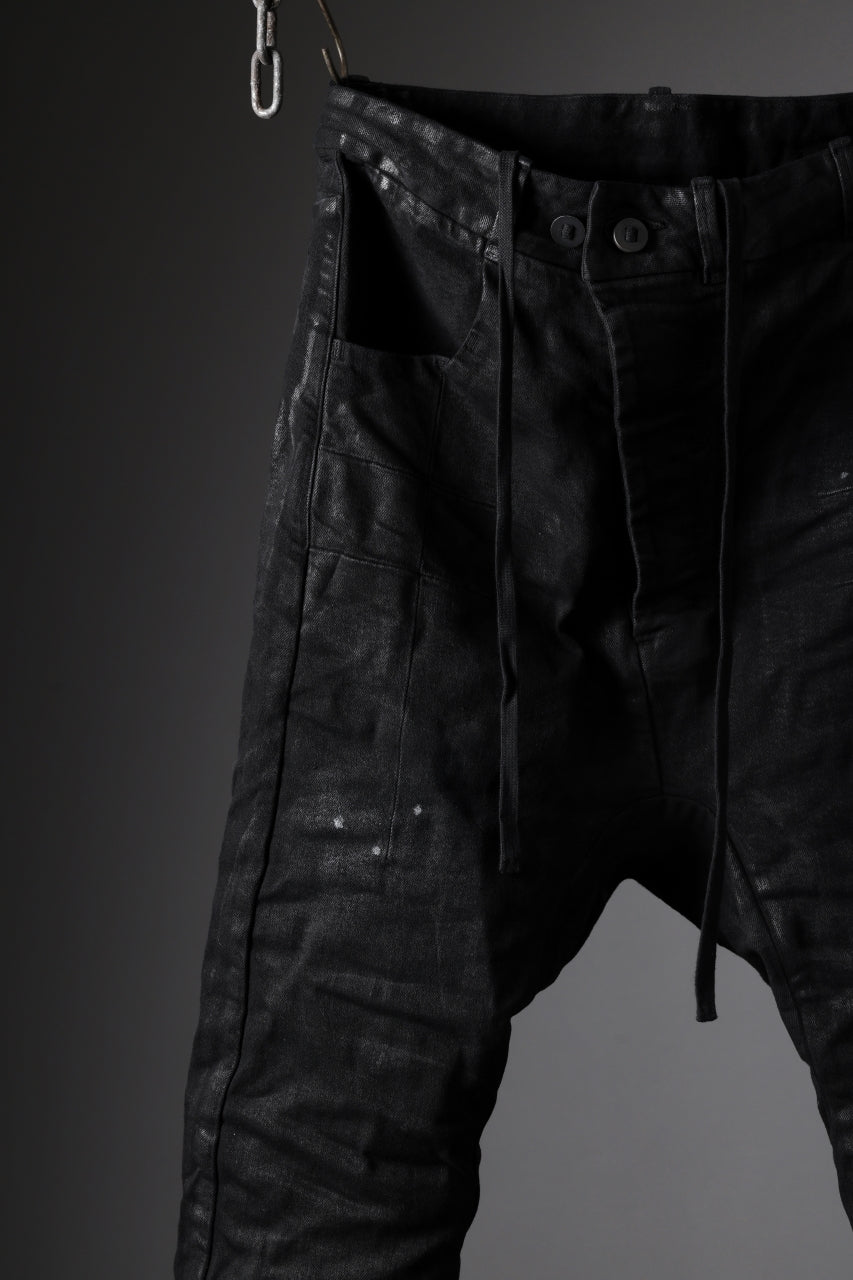 BORIS BIDJAN SABERI CROPPED TROUSER / VINYL COATED & NICKEL PRESSED & BODY MOLDED "P15.1BF-F1603K" (BLACK)