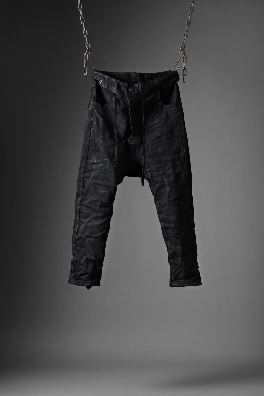 BORIS BIDJAN SABERI CROPPED TROUSER / VINYL COATED & NICKEL PRESSED & BODY MOLDED "P15.1BF-F1603K" (BLACK)