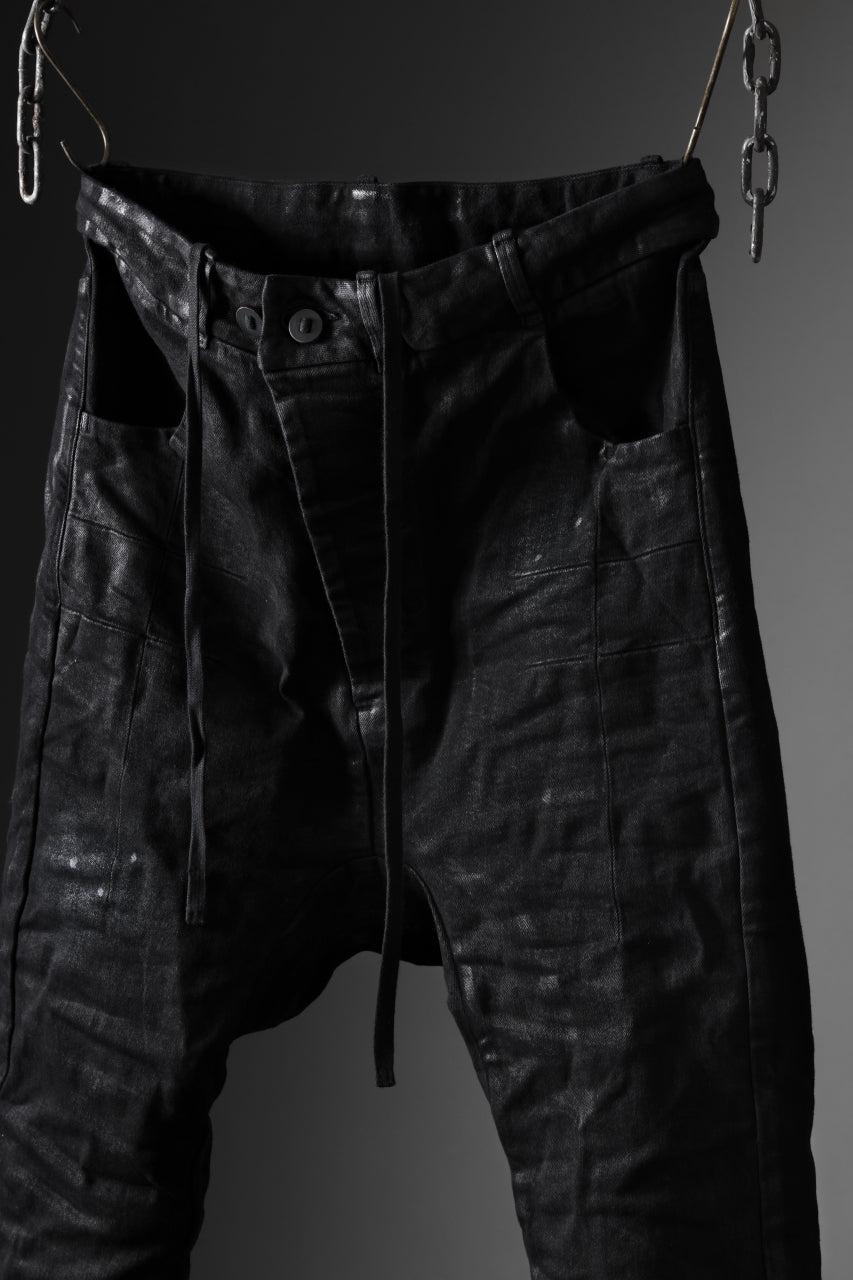 BORIS BIDJAN SABERI CROPPED TROUSER / VINYL COATED & NICKEL PRESSED & BODY MOLDED "P15.1BF-F1603K" (BLACK)