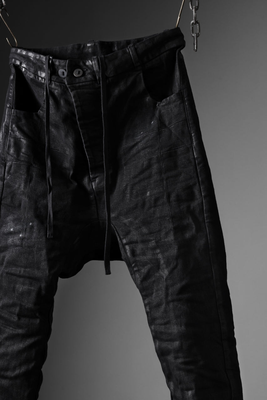 BORIS BIDJAN SABERI CROPPED TROUSER / VINYL COATED & NICKEL PRESSED & BODY MOLDED "P15.1BF-F1603K" (BLACK)