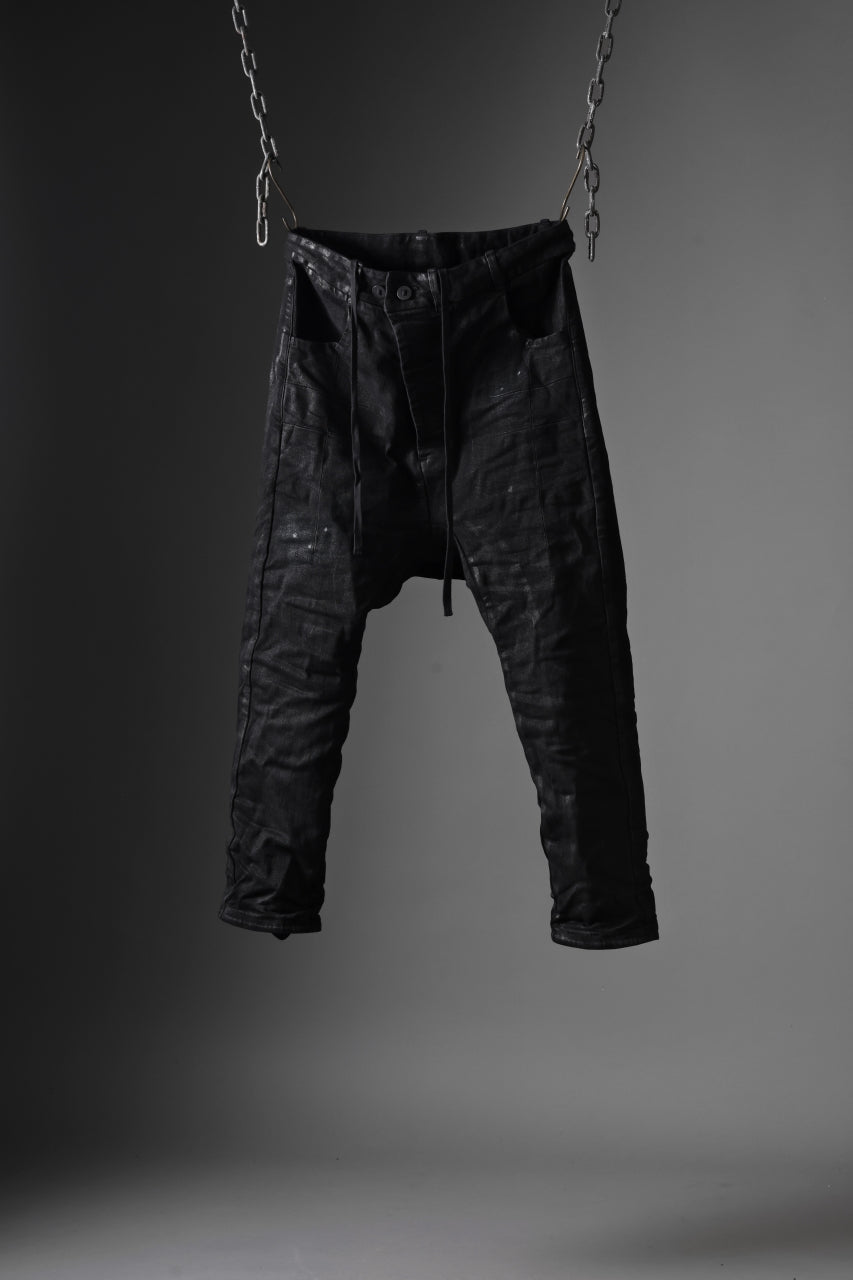 BORIS BIDJAN SABERI CROPPED TROUSER / VINYL COATED & NICKEL PRESSED & BODY MOLDED "P15.1BF-F1603K" (BLACK)