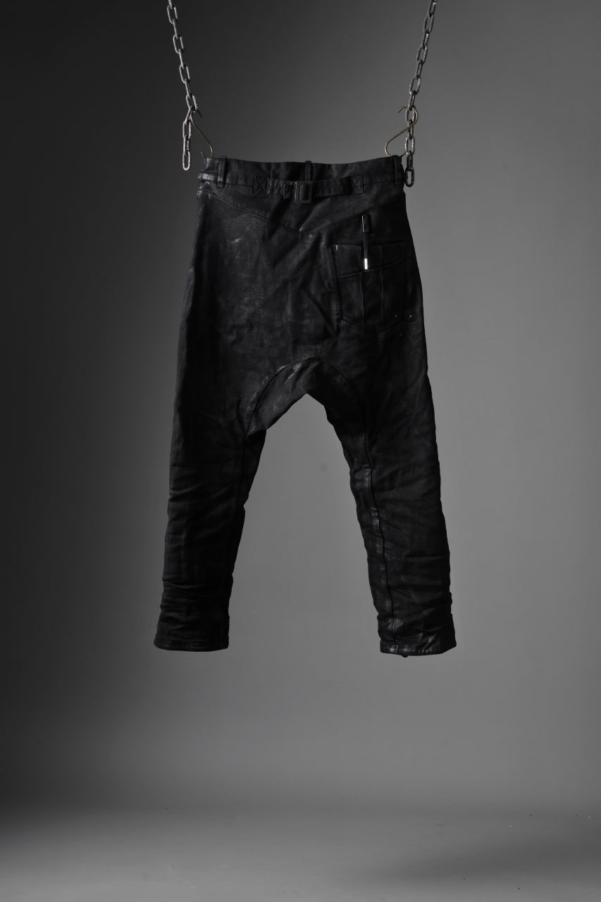 BORIS BIDJAN SABERI CROPPED TROUSER / VINYL COATED & NICKEL PRESSED & BODY MOLDED "P15.1BF-F1603K" (BLACK)