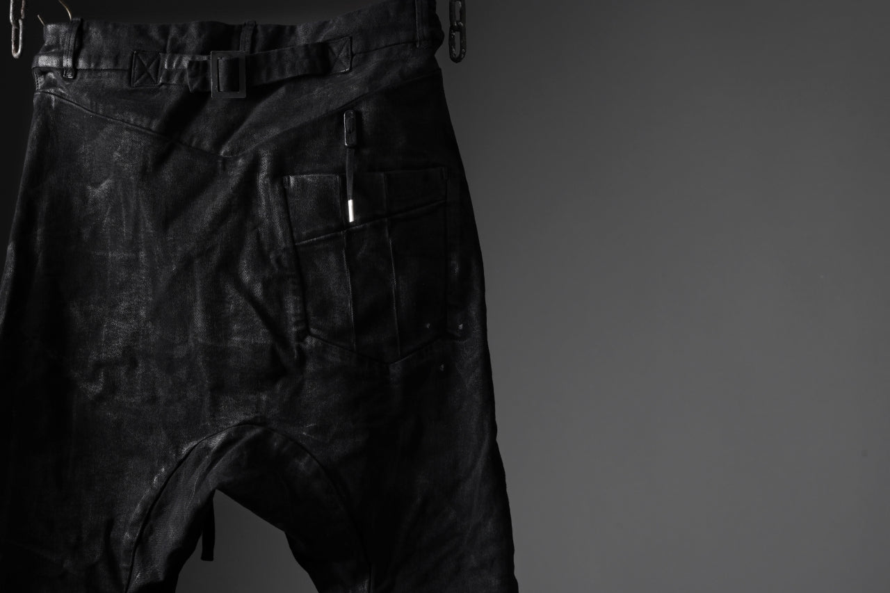 BORIS BIDJAN SABERI CROPPED TROUSER / VINYL COATED & NICKEL PRESSED & BODY MOLDED "P15.1BF-F1603K" (BLACK)