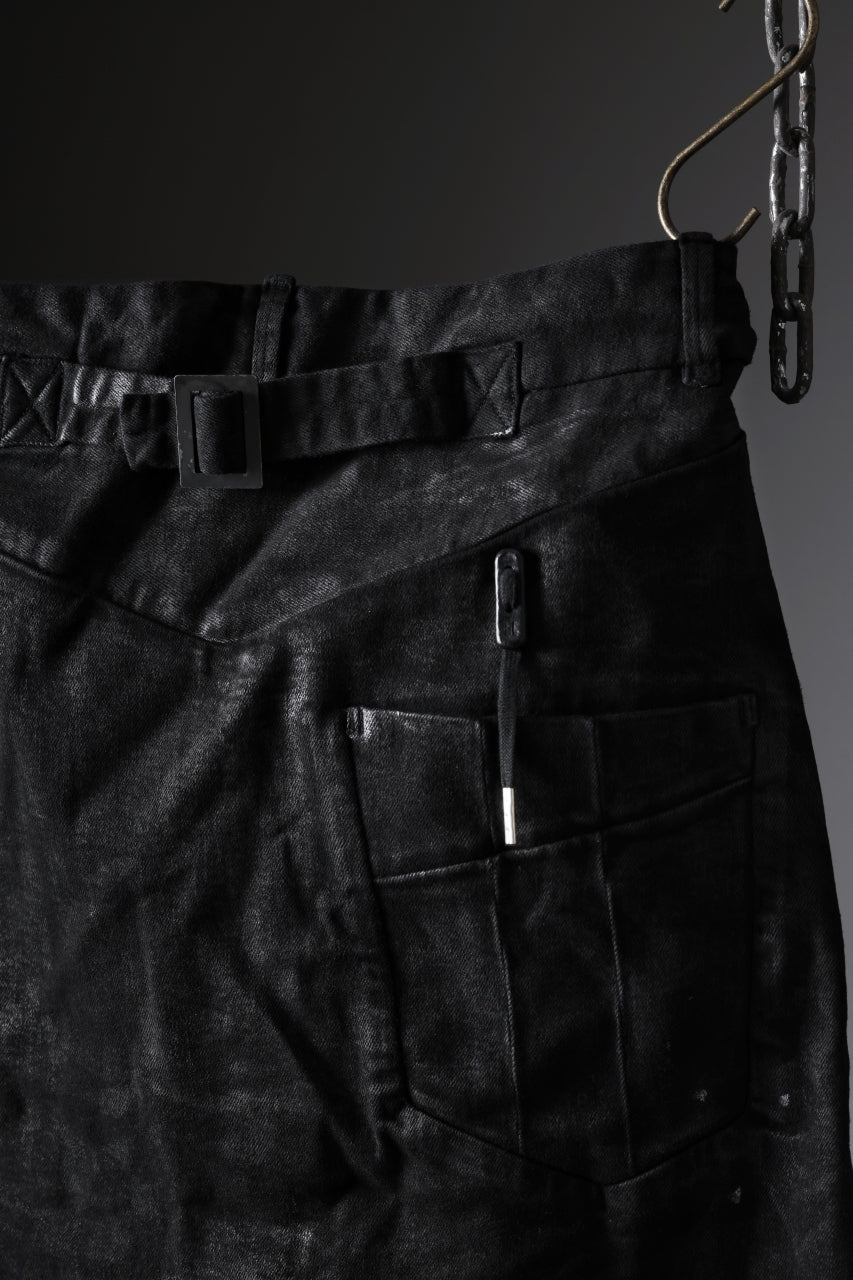 BORIS BIDJAN SABERI CROPPED TROUSER / VINYL COATED & NICKEL PRESSED & BODY MOLDED "P15.1BF-F1603K" (BLACK)