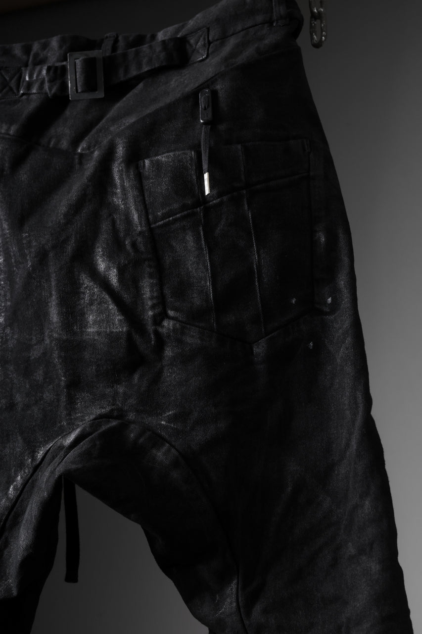 BORIS BIDJAN SABERI CROPPED TROUSER / VINYL COATED & NICKEL PRESSED & BODY MOLDED "P15.1BF-F1603K" (BLACK)