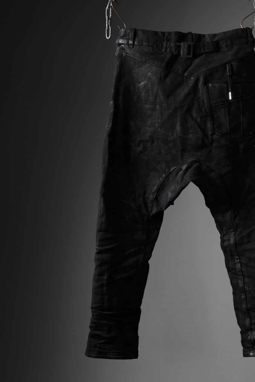 BORIS BIDJAN SABERI CROPPED TROUSER / VINYL COATED & NICKEL PRESSED & BODY MOLDED "P15.1BF-F1603K" (BLACK)