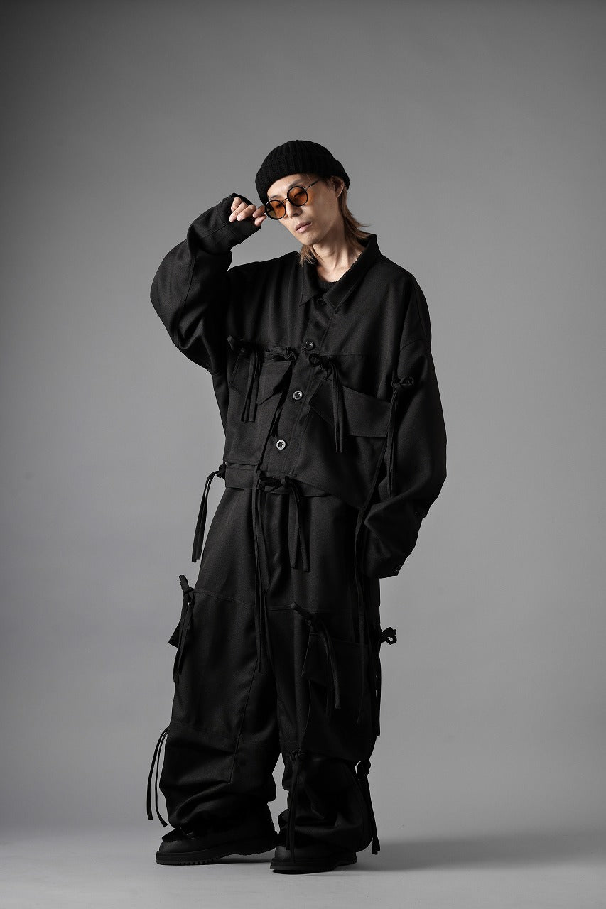 A.F ARTEFACT KNOTTING DETAIL TWILL BLOUSON (BLACK)