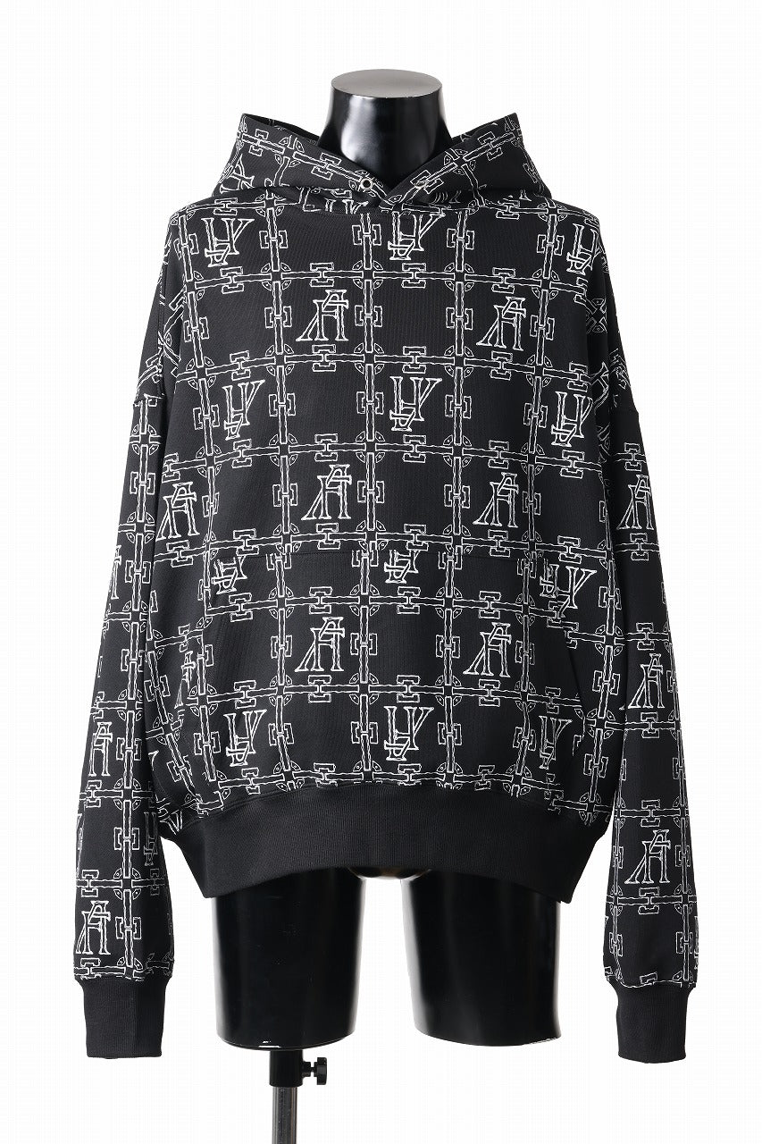 A.F ARTEFACT MONOGRAM PATTERN SWEAT HOODIE (BLACK x WHITE)