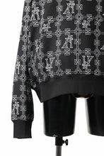 画像をギャラリービューアに読み込む, A.F ARTEFACT MONOGRAM PATTERN SWEAT HOODIE (BLACK x WHITE)