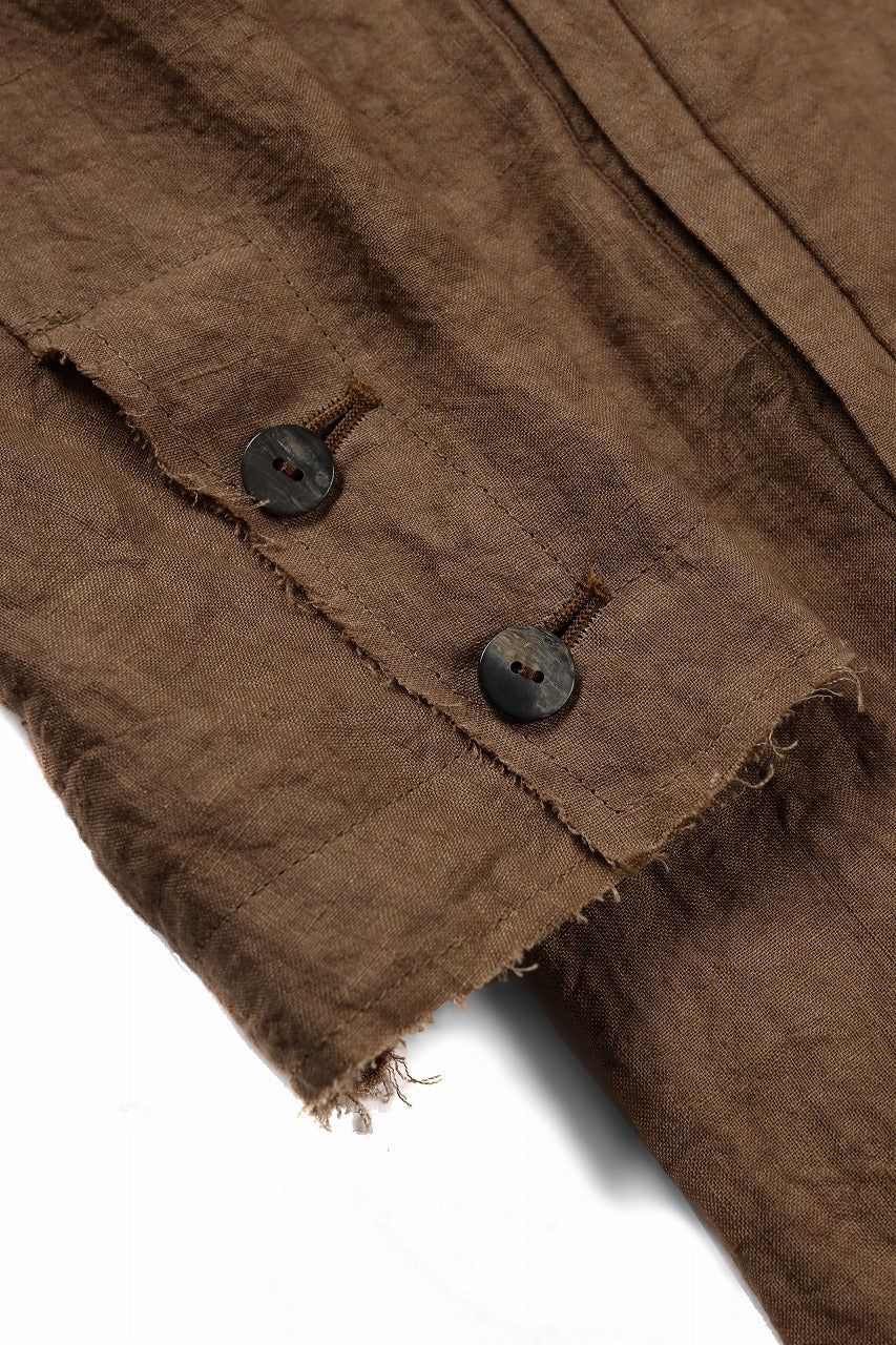 kujaku kakishibu-dyed mao collar long coat / C-698 (kakisibu)