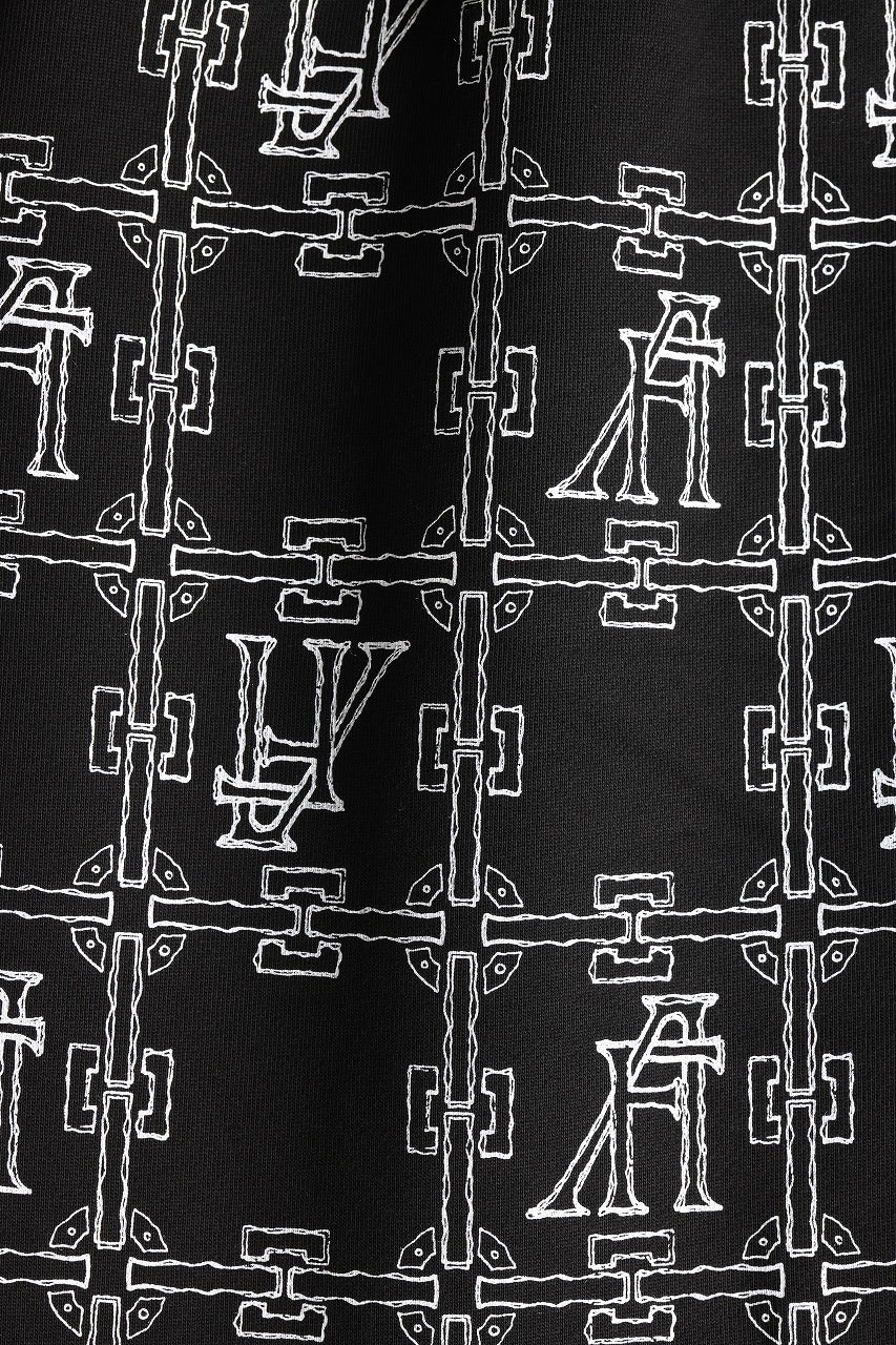 A.F ARTEFACT MONOGRAM PATTERN SWEAT HOODIE (BLACK x WHITE)