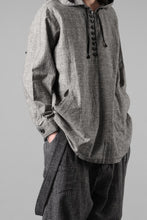 画像をギャラリービューアに読み込む, A TENTATIVE ATELIER Branka WASHED HOUNDSTOOTH OVERSIZE HOODY (DARK BROWN)