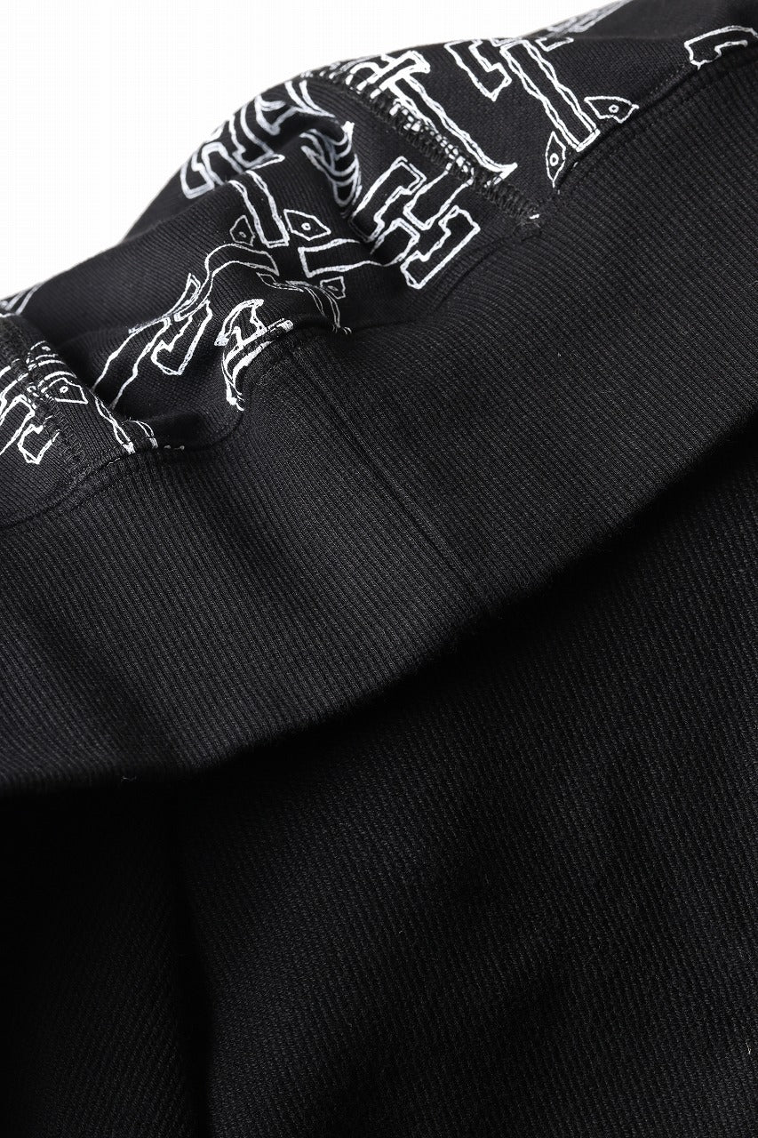 A.F ARTEFACT MONOGRAM PATTERN SWEAT HOODIE (BLACK x WHITE)