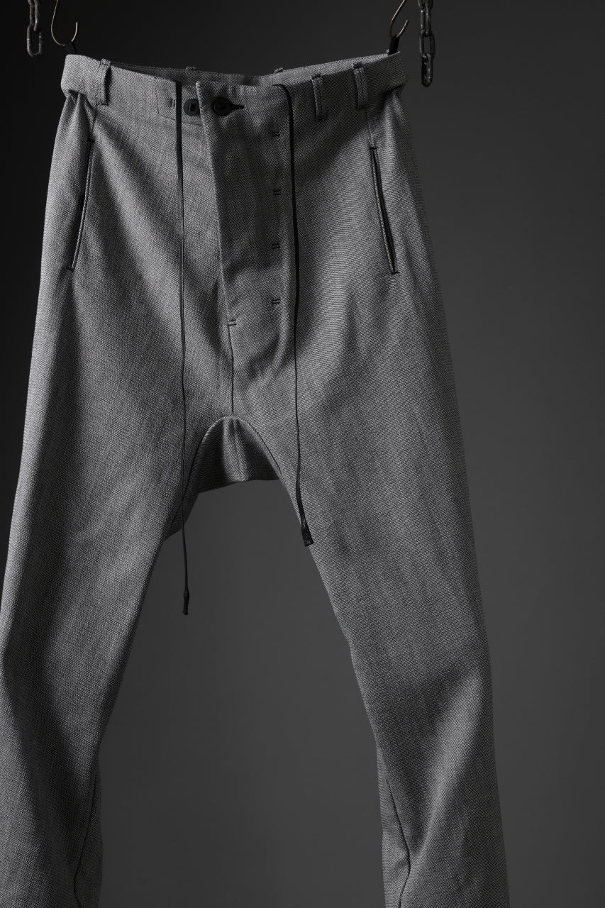 BORIS BIDJAN SABERI DROP CROTCH PANTS / NON OBJECT DYED "P3-FET10005" (GREY)