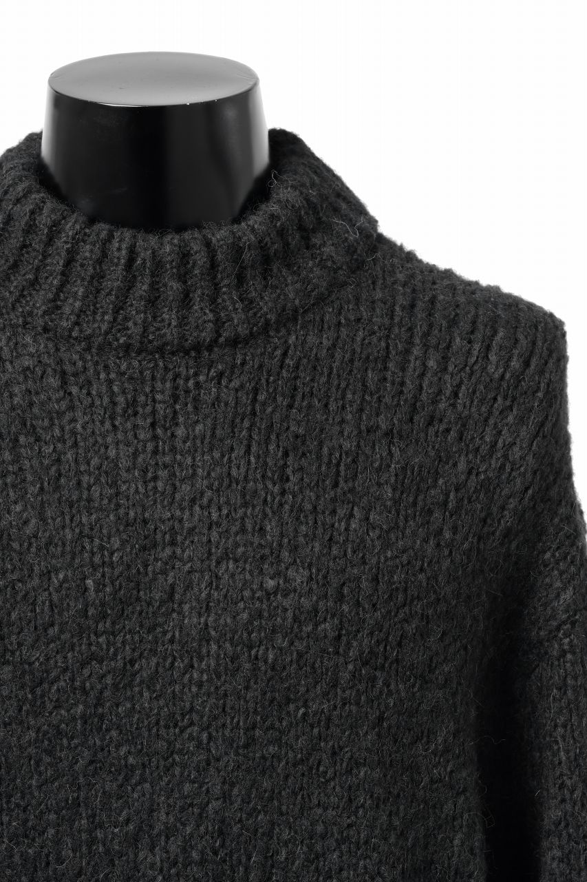 画像をギャラリービューアに読み込む, thom/krom MOCK NECK KNIT PULLOVER / ALPACA WOOL (BLACK)