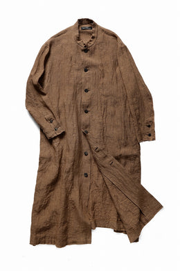 kujaku kakishibu-dyed mao collar long coat / C-698 (kakisibu)