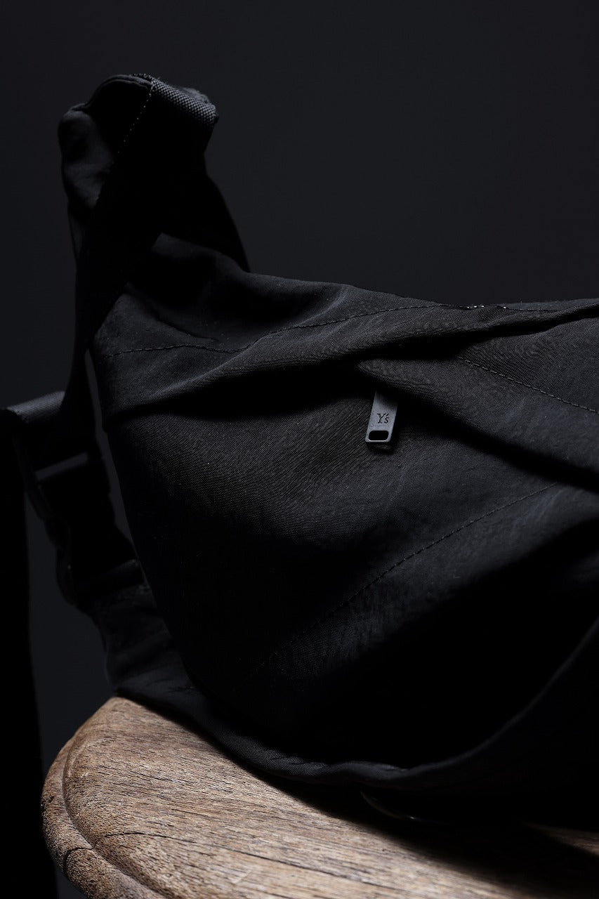 Y's 3 POCKETS SHOULDER BAG / NY WASHER TWILL (BLACK)