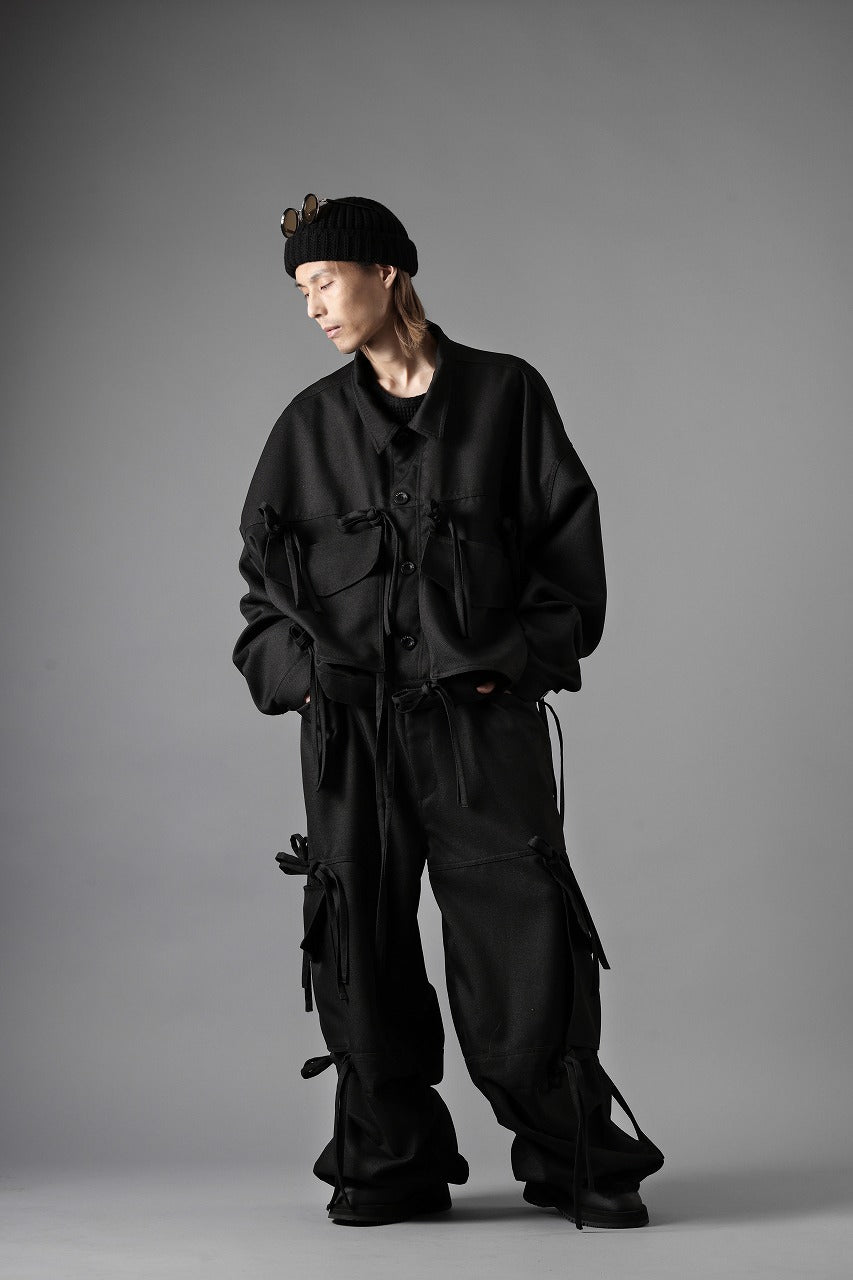 A.F ARTEFACT KNOTTING DETAIL TWILL BLOUSON (BLACK)