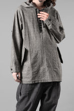 画像をギャラリービューアに読み込む, A TENTATIVE ATELIER Branka WASHED HOUNDSTOOTH OVERSIZE HOODY (DARK BROWN)