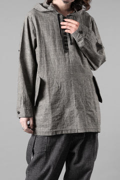 画像をギャラリービューアに読み込む, A TENTATIVE ATELIER Branka WASHED HOUNDSTOOTH OVERSIZE HOODY (DARK BROWN)
