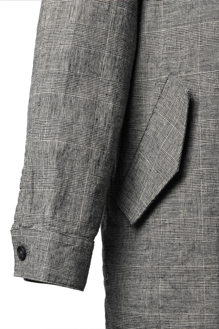 画像をギャラリービューアに読み込む, A TENTATIVE ATELIER Branka WASHED HOUNDSTOOTH OVERSIZE HOODY (DARK BROWN)