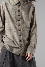 画像をギャラリービューアに読み込む, A TENTATIVE ATELIER exclusive Alvin BLOCK PRINT SHIRT (BLACK BEIGE)