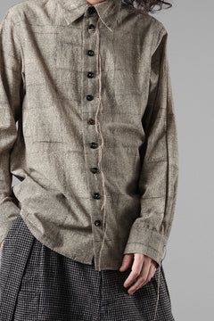 画像をギャラリービューアに読み込む, A TENTATIVE ATELIER exclusive Alvin BLOCK PRINT SHIRT (BLACK BEIGE)