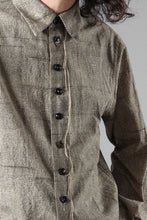 画像をギャラリービューアに読み込む, A TENTATIVE ATELIER exclusive Alvin BLOCK PRINT SHIRT (BLACK BEIGE)