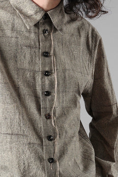 画像をギャラリービューアに読み込む, A TENTATIVE ATELIER exclusive Alvin BLOCK PRINT SHIRT (BLACK BEIGE)