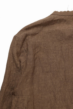 画像をギャラリービューアに読み込む, kujaku kakishibu-dyed mao collar long coat / C-698 (kakisibu)