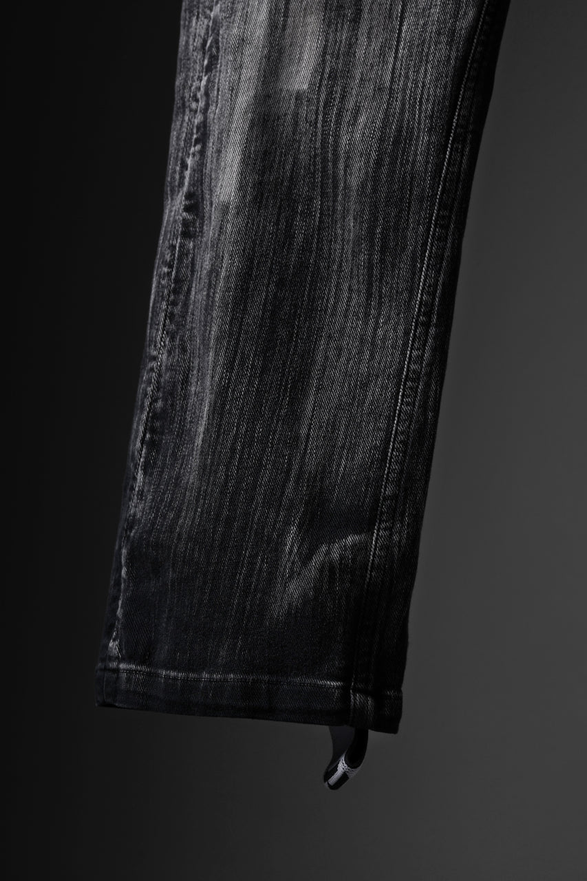 11 BY BORIS BIDJAN SABERI LOW CROTCH BAGGY PANTS / OBJECT DYED & USED EFFECT "P4C-F1481" (BLACK)