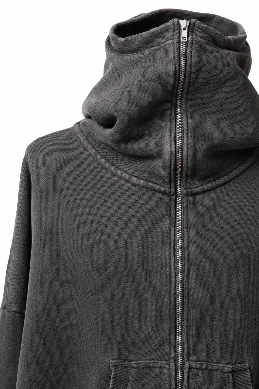 entire studios FULL ZIP SWEAT PARKA (WASHED BLACK)