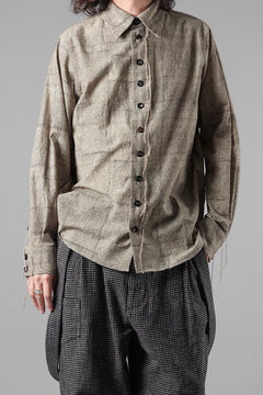 画像をギャラリービューアに読み込む, A TENTATIVE ATELIER exclusive Alvin BLOCK PRINT SHIRT (BLACK BEIGE)